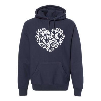 Video Gamer Heart Of Controllers Valentine's Day Premium Hoodie