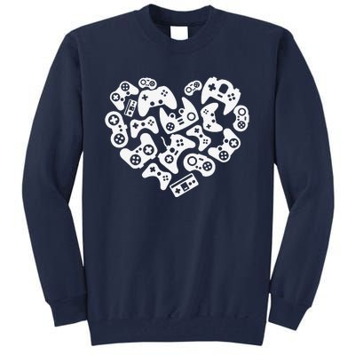 Video Gamer Heart Of Controllers Valentine's Day Tall Sweatshirt