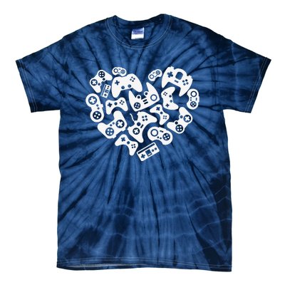 Video Gamer Heart Of Controllers Valentine's Day Tie-Dye T-Shirt