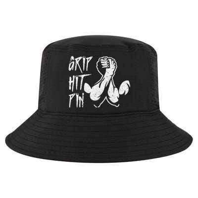 Vintage Grip Hit Pin Arm Wrestling Arm Wrestler Cool Comfort Performance Bucket Hat