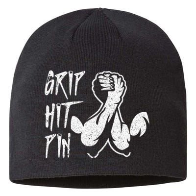 Vintage Grip Hit Pin Arm Wrestling Arm Wrestler Sustainable Beanie