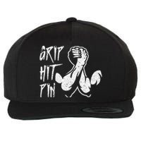 Vintage Grip Hit Pin Arm Wrestling Arm Wrestler Wool Snapback Cap