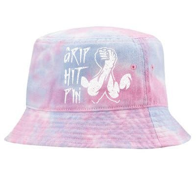 Vintage Grip Hit Pin Arm Wrestling Arm Wrestler Tie-Dyed Bucket Hat