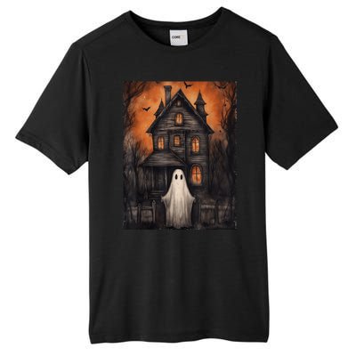 Vintage Ghost Haunted House Halloween Spooky Tall Fusion ChromaSoft Performance T-Shirt