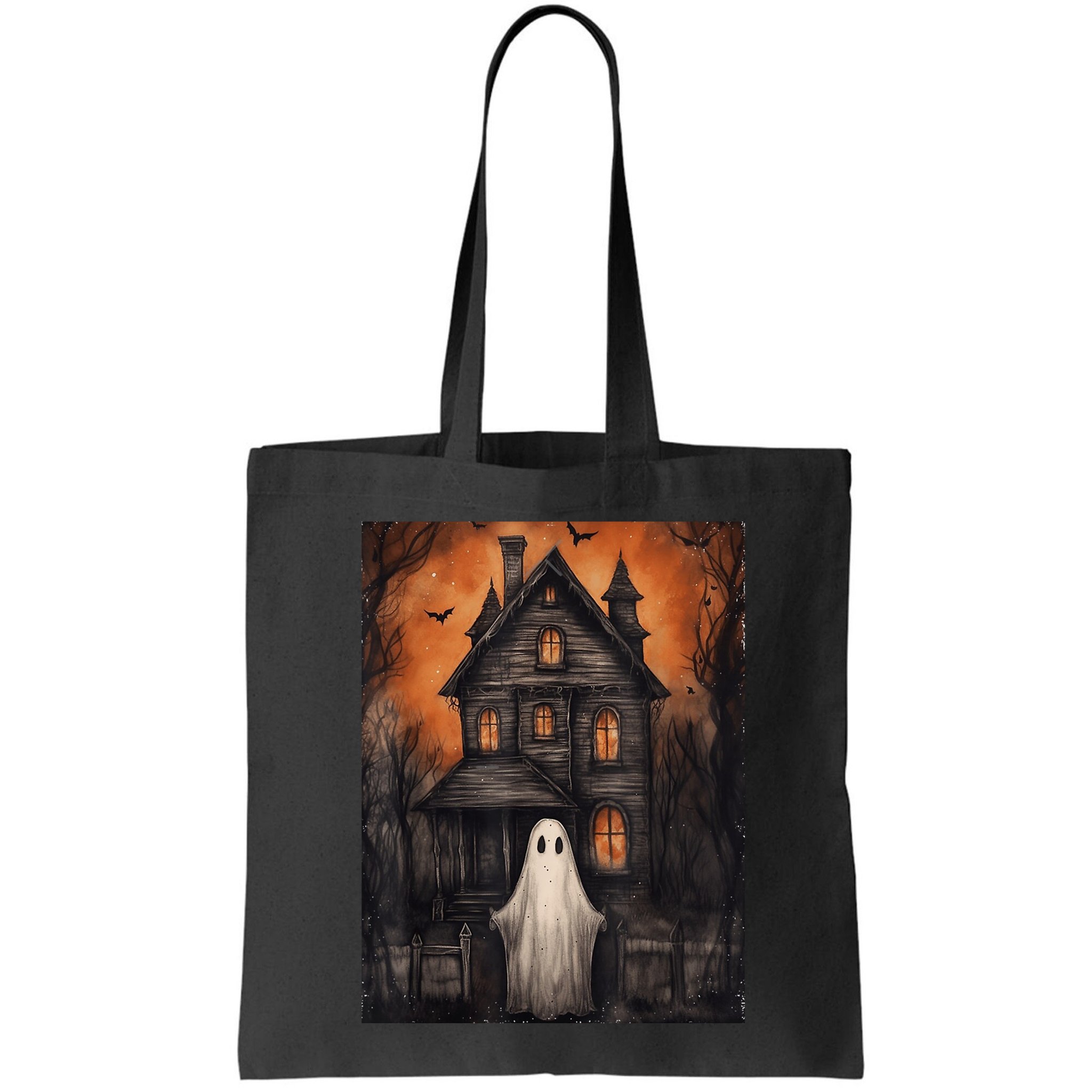 Vintage Ghost Haunted House Halloween Spooky Bag