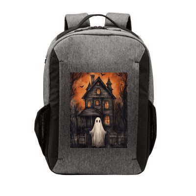 Vintage Ghost Haunted House Halloween Spooky Vector Backpack