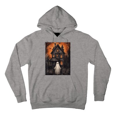 Vintage Ghost Haunted House Halloween Spooky Hoodie