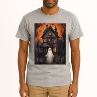 Vintage Ghost Haunted House Halloween Spooky Tall T-Shirt