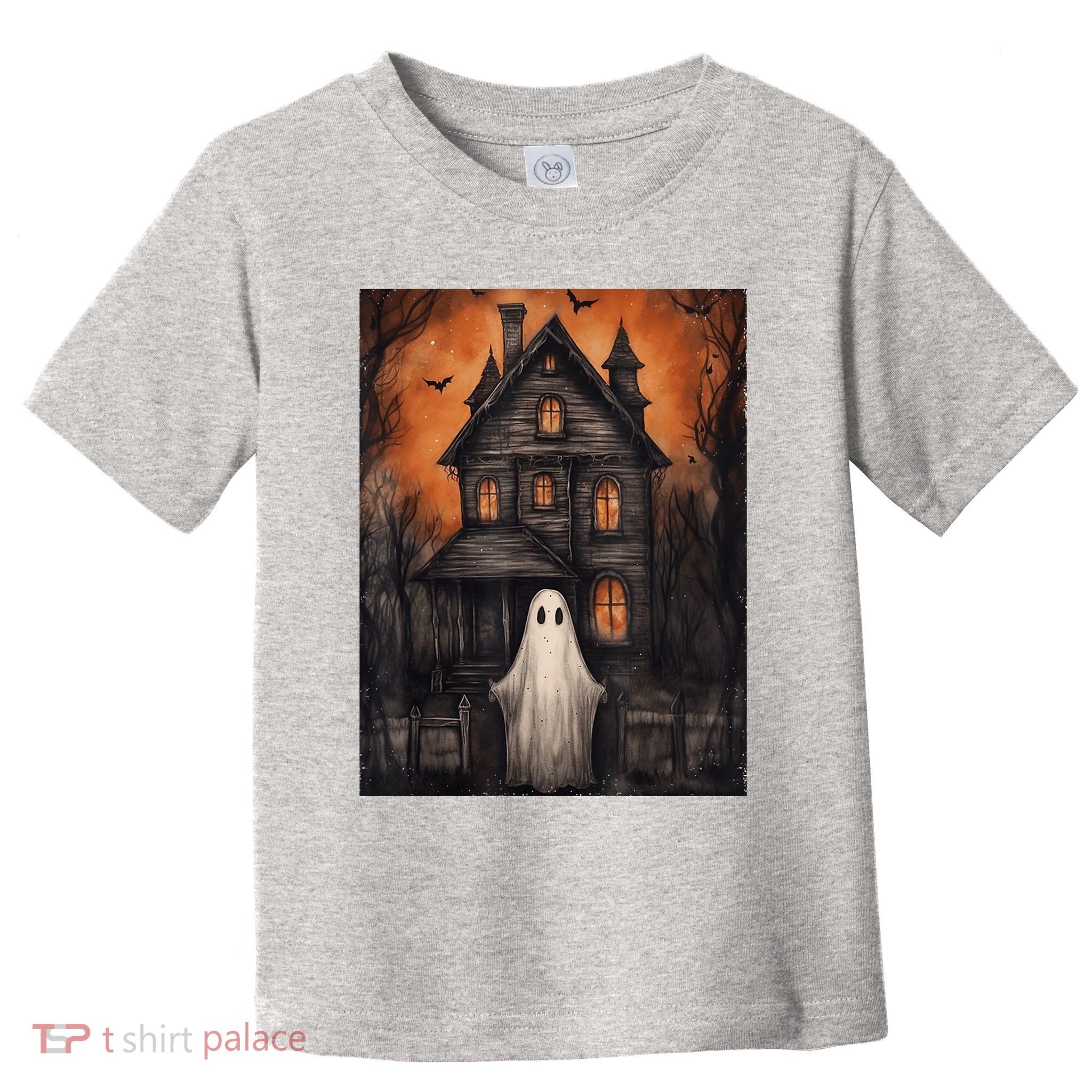 Vintage Ghost Haunted House Halloween Spooky Toddler T-Shirt