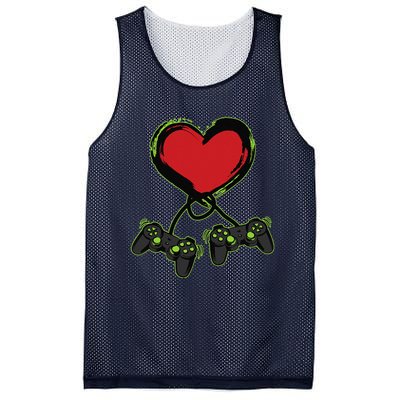 Video Gamer Heart Controller Valentine's Days Mesh Reversible Basketball Jersey Tank