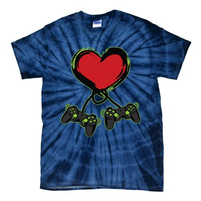 Video Gamer Heart Controller Valentine's Days Tie-Dye T-Shirt