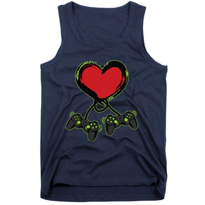 Video Gamer Heart Controller Valentine's Days Tank Top