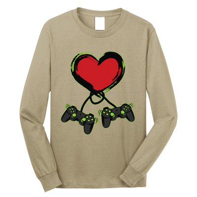 Video Gamer Heart Controller Valentine's Days Long Sleeve Shirt