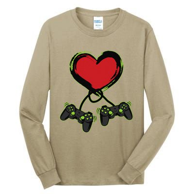 Video Gamer Heart Controller Valentine's Days Tall Long Sleeve T-Shirt