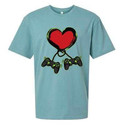 Video Gamer Heart Controller Valentine's Days Sueded Cloud Jersey T-Shirt