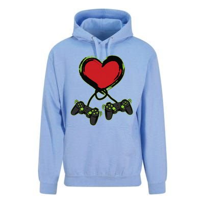 Video Gamer Heart Controller Valentine's Days Unisex Surf Hoodie