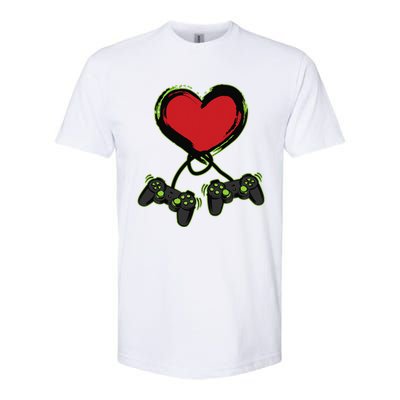 Video Gamer Heart Controller Valentine's Days Softstyle CVC T-Shirt