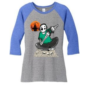 Video Game Halloween Skeleton Gamer Gaming Gift Women's Tri-Blend 3/4-Sleeve Raglan Shirt