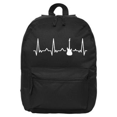 Vintage Guitar Heartbeat Guitarist Lover Instrument 16 in Basic Backpack