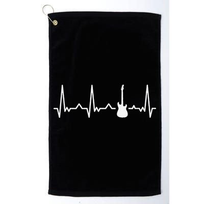 Vintage Guitar Heartbeat Guitarist Lover Instrument Golf Towel