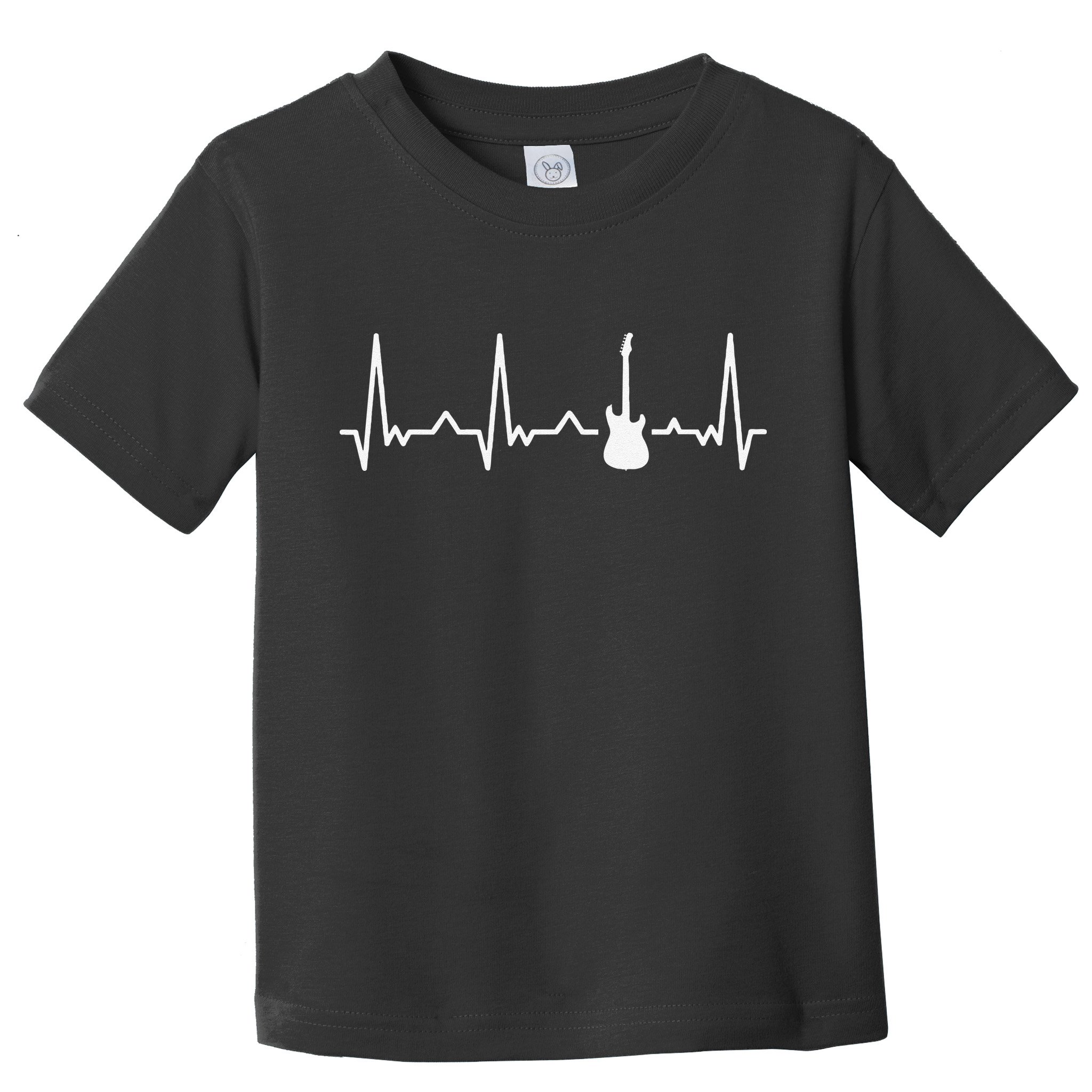 Vintage Guitar Heartbeat Guitarist Lover Instrument Toddler T-Shirt