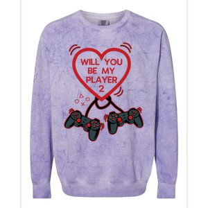 Video Gamer Heart Controller ValentineS Day Gift Colorblast Crewneck Sweatshirt