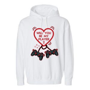 Video Gamer Heart Controller ValentineS Day Gift Garment-Dyed Fleece Hoodie