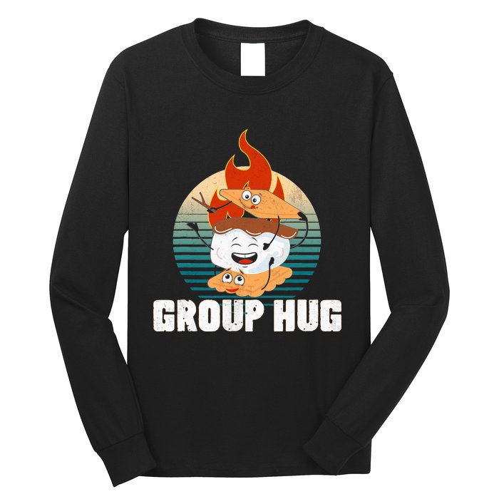 vintage Group Hug Smores Group Hug Camping Long Sleeve Shirt