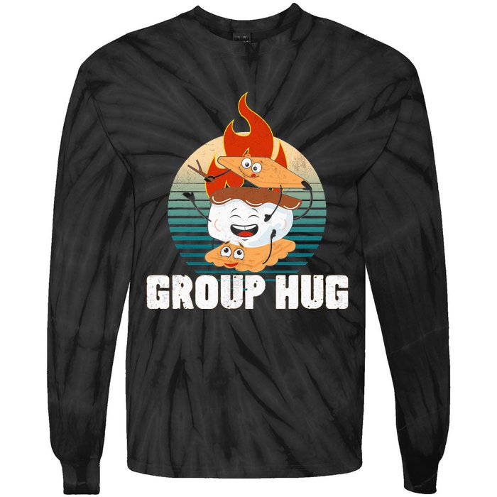 vintage Group Hug Smores Group Hug Camping Tie-Dye Long Sleeve Shirt