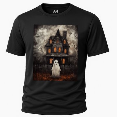 Vintage Ghost Haunted House Midnight Halloween Ghost Spooky Performance Shirt