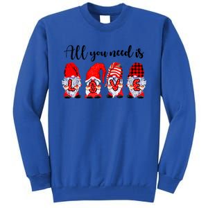 Valentine Gnomes Holding Hearts Valentine's Day Gnome Love Gift Tall Sweatshirt