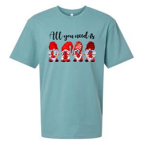 Valentine Gnomes Holding Hearts Valentine's Day Gnome Love Gift Sueded Cloud Jersey T-Shirt