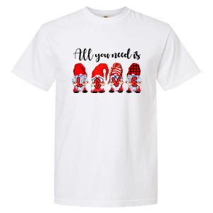 Valentine Gnomes Holding Hearts Valentine's Day Gnome Love Gift Garment-Dyed Heavyweight T-Shirt