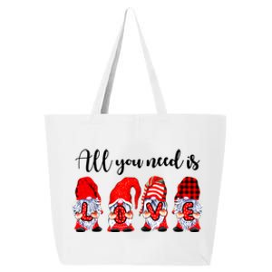 Valentine Gnomes Holding Hearts Valentine's Day Gnome Love Gift 25L Jumbo Tote