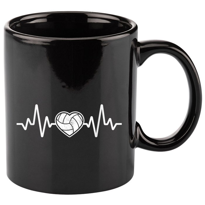Volleyball Gifts Heartbeat 11oz C Handle Ceramic Mug