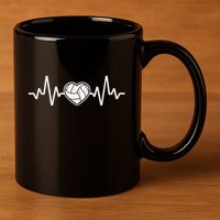 Volleyball Gifts Heartbeat 11oz C Handle Ceramic Mug