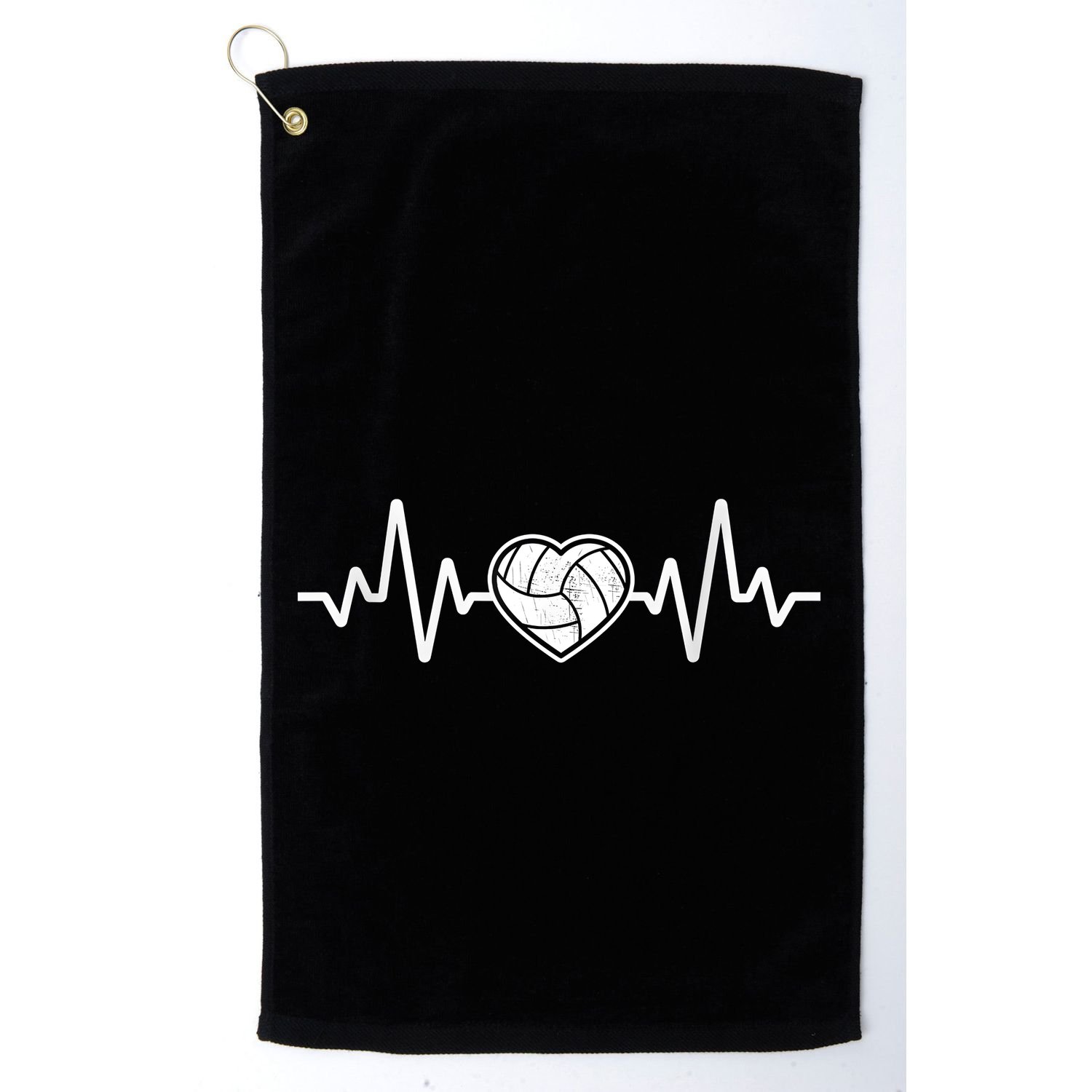 Volleyball Gifts Heartbeat Golf Towel