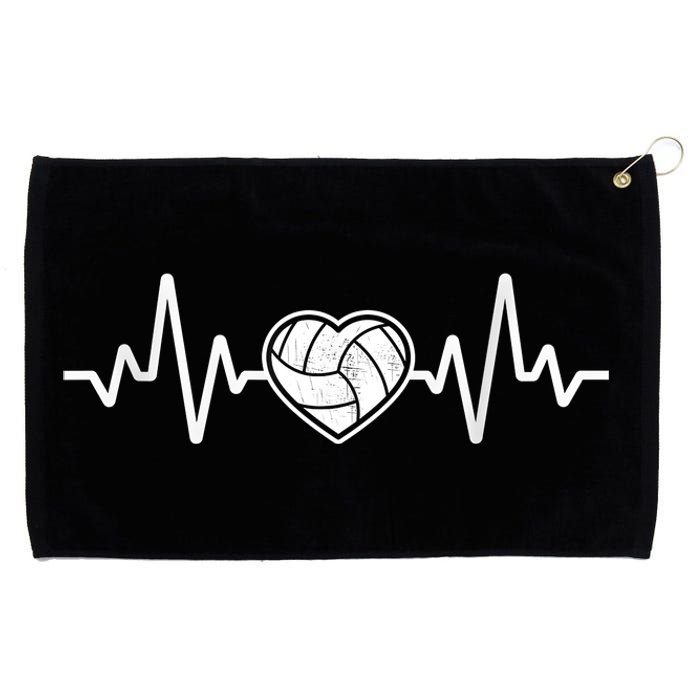 Volleyball Gifts Heartbeat Grommeted Golf Towel