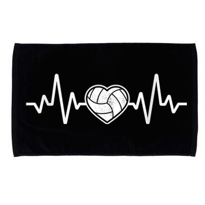 Volleyball Gifts Heartbeat Microfiber Hand Towel