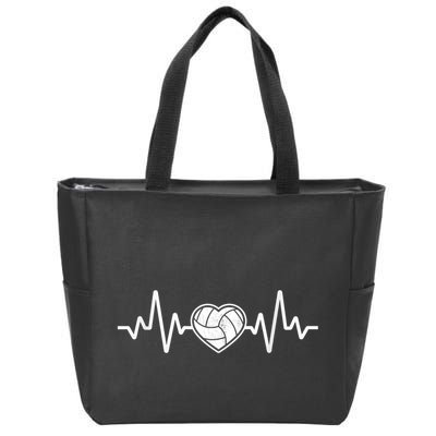 Volleyball Gifts Heartbeat Zip Tote Bag