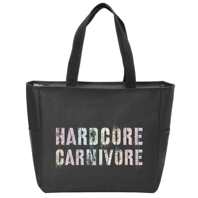 Vintage Grilling Hardcore Carnivore Patio Grandpa Brisket Zip Tote Bag
