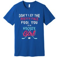 Vintage Girl Hockey Gift Ice Hockey Players Premium T-Shirt