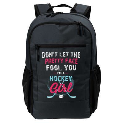 Vintage Girl Hockey Gift Ice Hockey Players Daily Commute Backpack