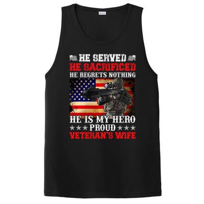 Veterans Gift He Is My Hero Proud Veteran's Wife Gift PosiCharge Competitor Tank