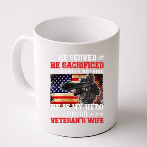 Veterans Gift He Is My Hero Proud Veteran's Wife Gift Coffee Mug