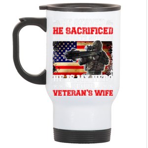 Veterans Gift He Is My Hero Proud Veteran's Wife Gift Stainless Steel Travel Mug