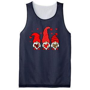 Valentine Gnomes Holding Heart Leopard Happy Valentine's Day Love Mesh Reversible Basketball Jersey Tank