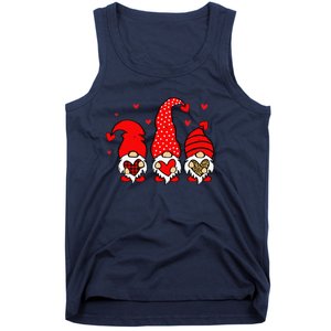 Valentine Gnomes Holding Heart Leopard Happy Valentine's Day Love Tank Top