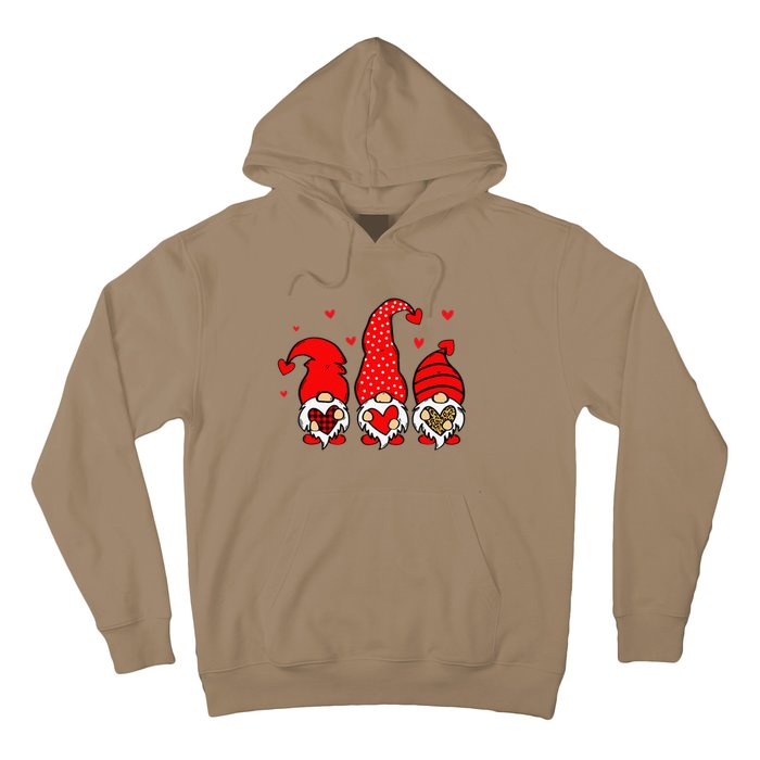 Valentine Gnomes Holding Heart Leopard Happy Valentine's Day Love Hoodie