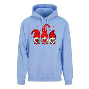 Valentine Gnomes Holding Heart Leopard Happy Valentine's Day Love Unisex Surf Hoodie